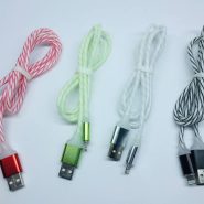 کابل  IPHONE 1M چراغدار شفاف