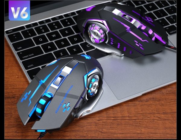 ماوس گیمینگ V6 TWOLFخاکستری