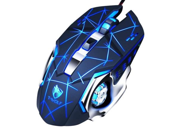 ماوس گیمینگ V6 TWOLFمشکی استار
