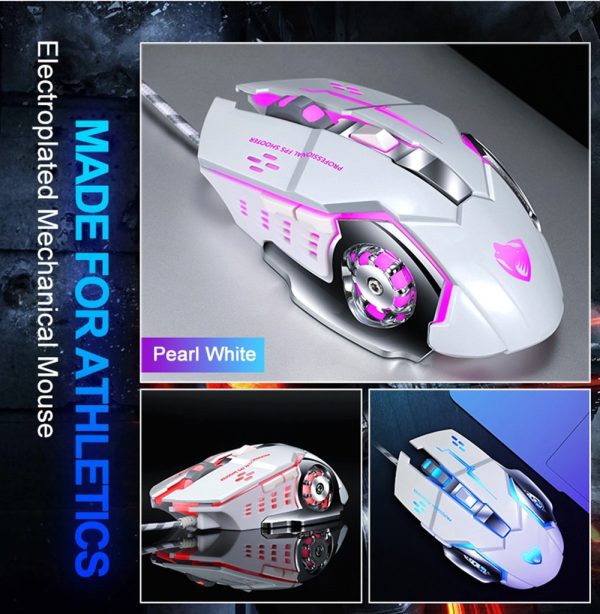 ماوس گیمینگ V6 TWOLF سفید