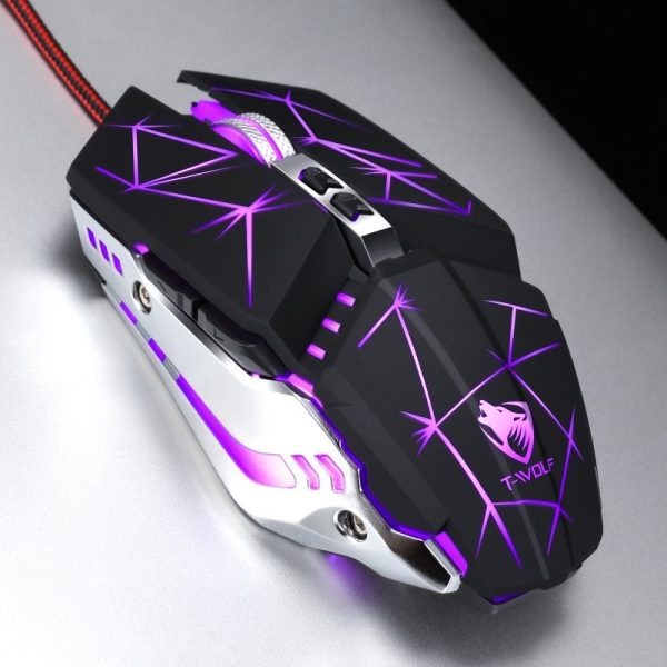 ماوس گیمینگ V7 TWOLFمشکی استار
