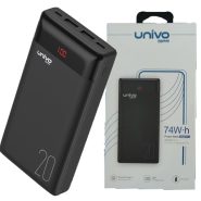 .پاوربانک  20000 20PRمشکی UNIVO