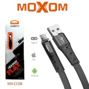 کابل  IPHONE CB08مشکی فلت MOXOM