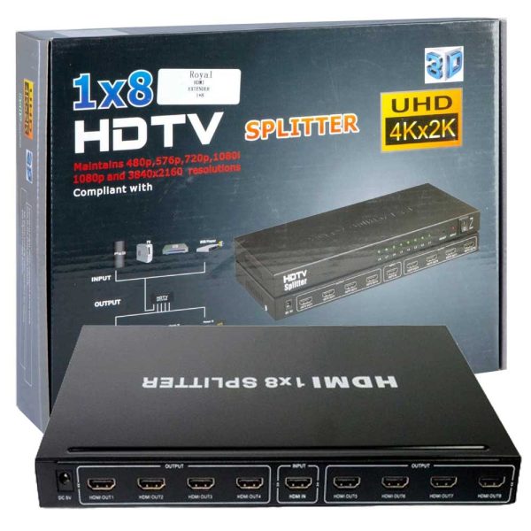 اسپلیتر ROYAL 8 PORT HDMI