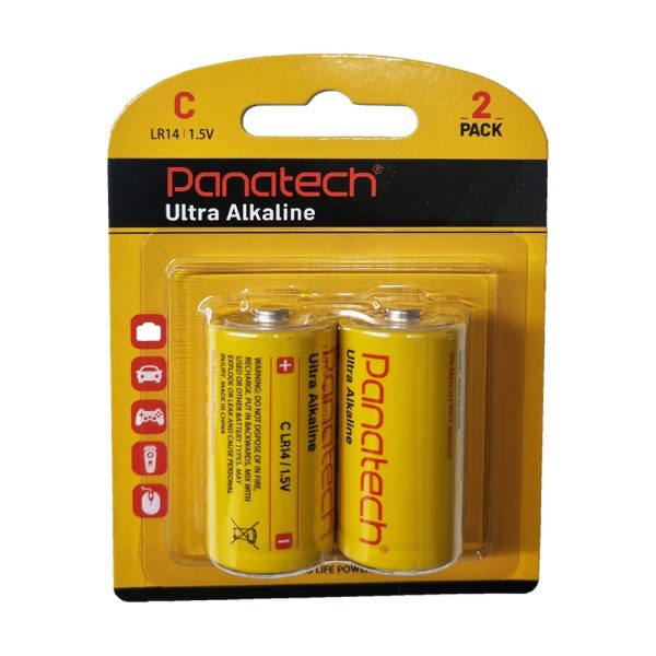 باطری C متوسط 2 آلکالاین ULTRA پکدار PANATECH