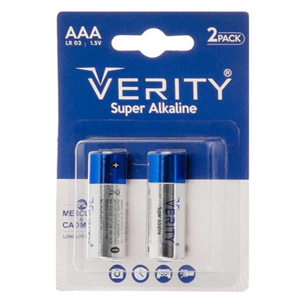 باطری آلکالاین 2 نیم قلم VERITY SUPER
