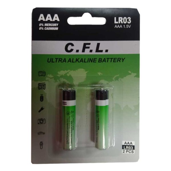 باطری آلکالاین 2نیم قلم کارتی  CFL