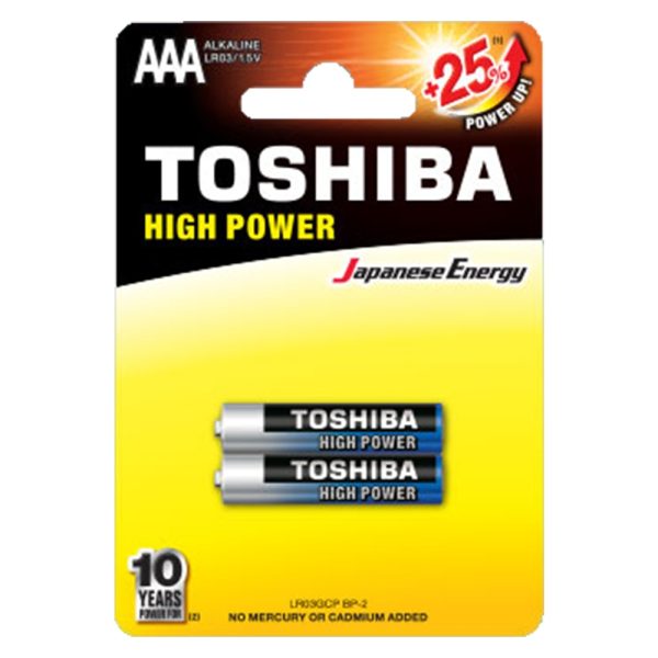 باطری آلکالاین نیم قلم 2های TOSHIBA