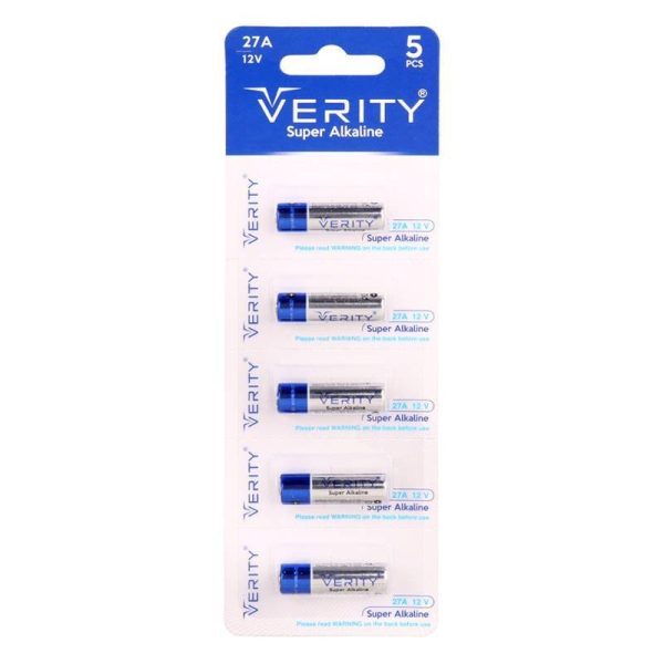 باطری ریموتی آلکالاین VERITY 27A پک 5 عددی