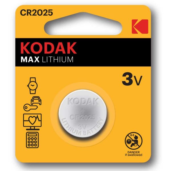 باطری سکه ای  KODAK-CR2025 تک پک