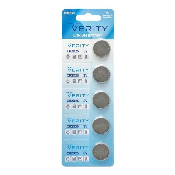 باطری سکه ای VERITY CR2025 پک 5 عددی