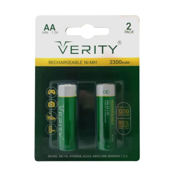 باطری شارژی 2 قلم VERITY 2300mAh