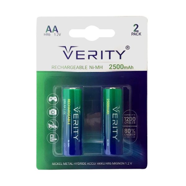 باطری شارژی 2 قلم VERITY 2500mAh