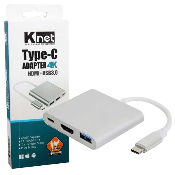 دستگاه TYPE-C به KNET USB3.0|HDMI|TYPE-C