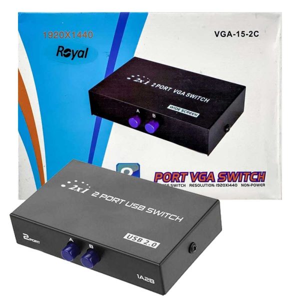 دیتاسوئیچ دستی  ROYAL.2PORT.VGA