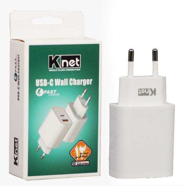 شارژر KNET 20W 2PORT PD+USB