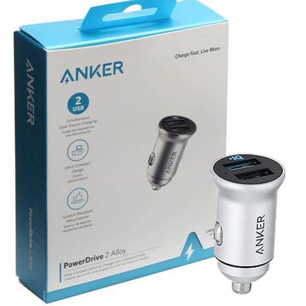 شارژر فندکی انکر 24W نقره ای ANKER A2727H42