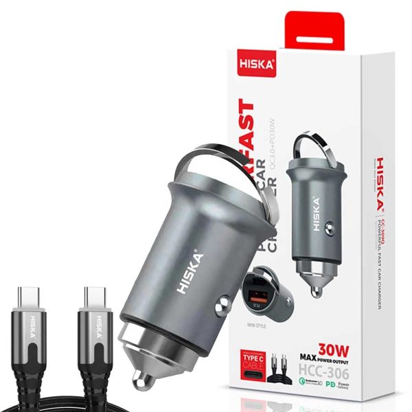 شارژر فندکی هیسکا HCC-306 HISKA TYPE-C PD
