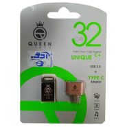 فلش QUEENTECH UNIQUE+TYPEC 32G