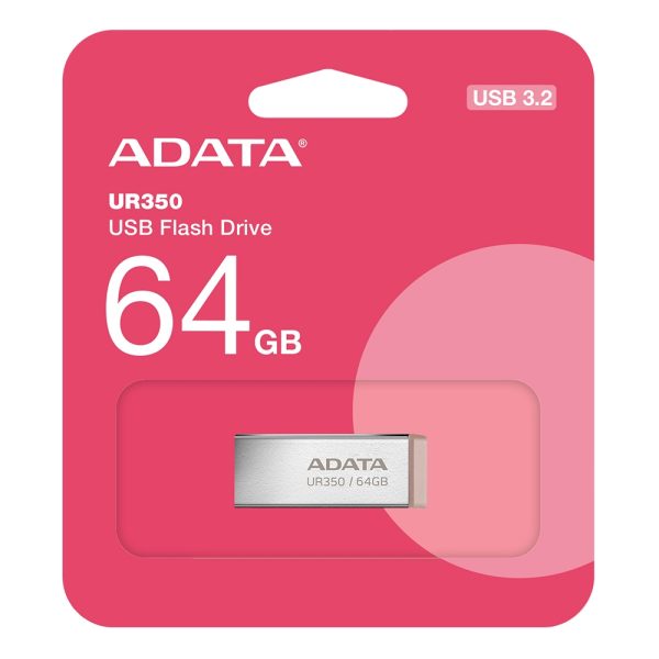 فلش UR350 64G نقره ای قهوه A-DATA USB 3.2