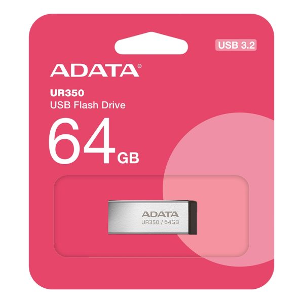 فلش UR350 64G نقره ای مشکی A-DATA USB 3.2