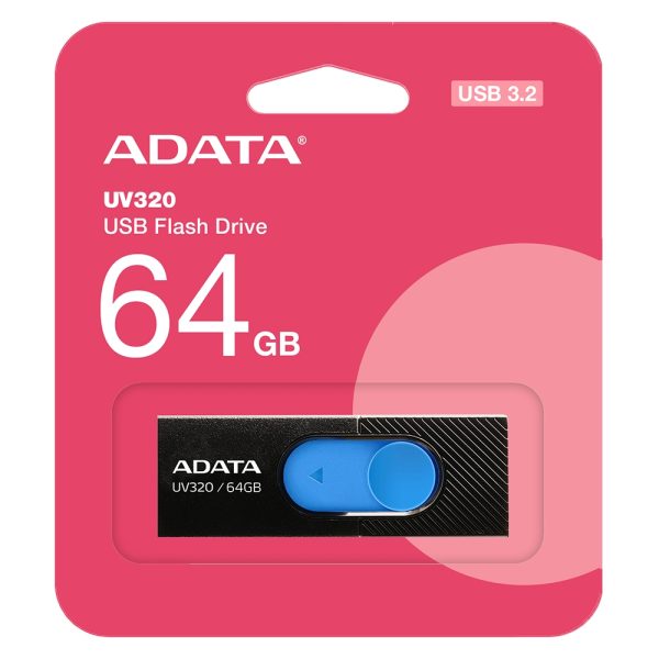 فلش UV320 64G مشکی آبی A-DATA USB 3.2