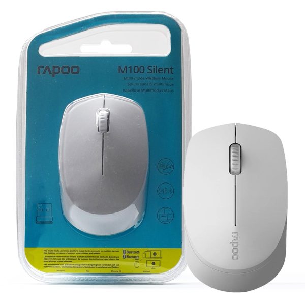 ماوس بی سیم رپو M100 طوسی RAPOO طلقی