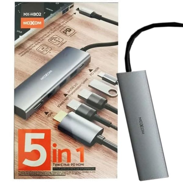 هاب  MOXOM HB02 5IN1 TYPE-C