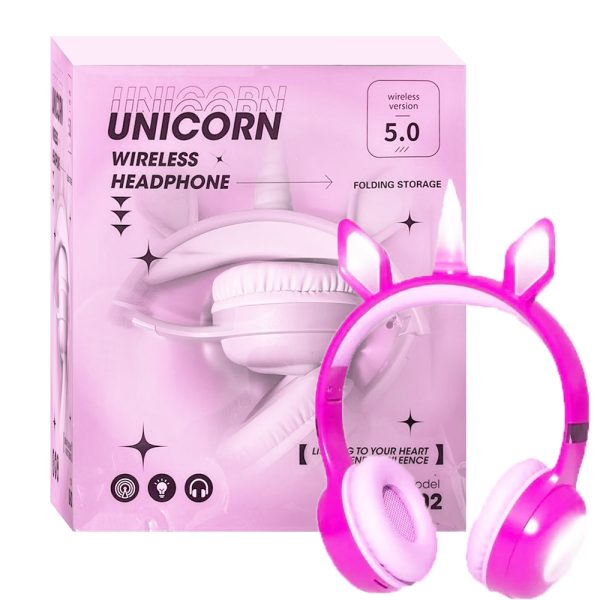 هدست بلوتوث رم خور KE-02  صورتی UNICORN