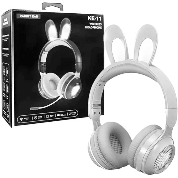 هدست بلوتوث رم خور KE-11 سفید RABBIT