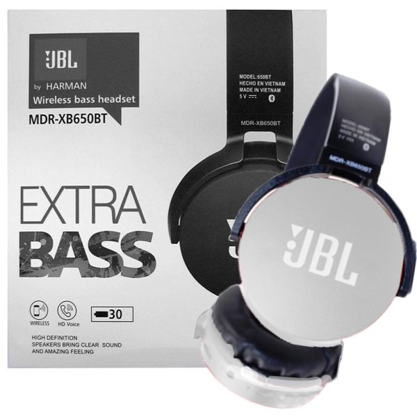 هدست بلوتوثی رم خور XB650BT سفید JBL