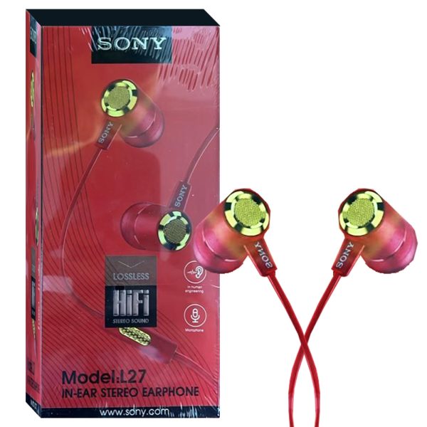 هندزفری سیم دار L27 قرمز SONY