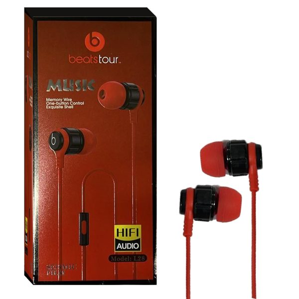 هندزفری سیم دار L28 قرمز BEATS