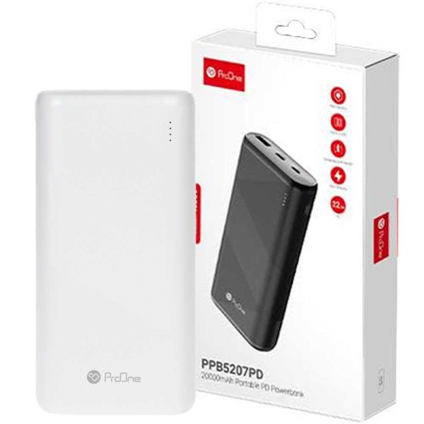 پاوربانک 20000mah PPB5207PD PROONE سفید