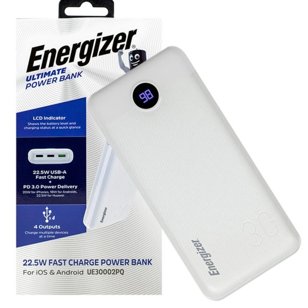 پاوربانک UE30002PQ 30000mAh سفید Energizer