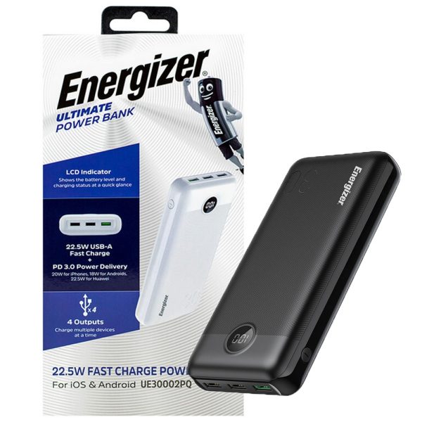 پاوربانک انرجایزر UE30002PQ 30000mAh مشکی Energizer