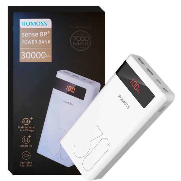 پاوربانک روموس ROMOSS SENSE8P+ 30000mah سفید