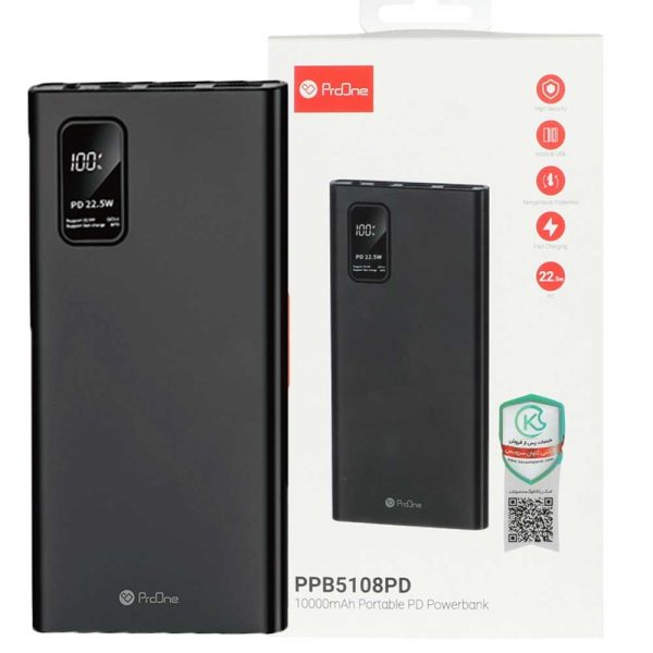 پاوربانک پرووان PROONE PPB5108PD 10000mah مشکی