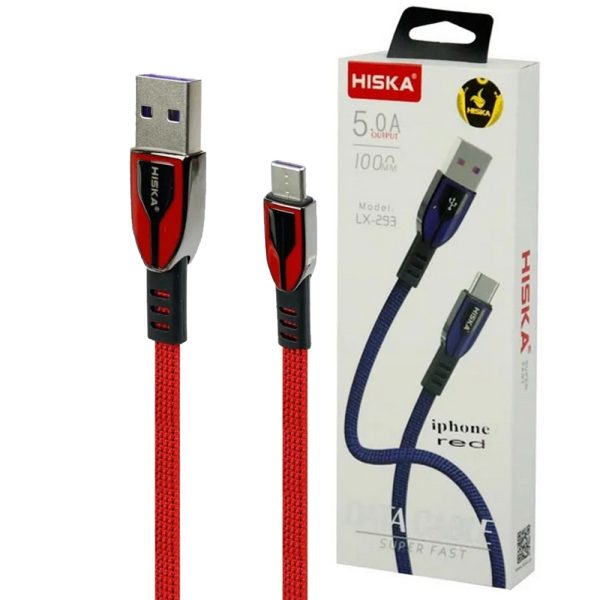 کابل 1M LX293C TYPE-C قرمز HISKA