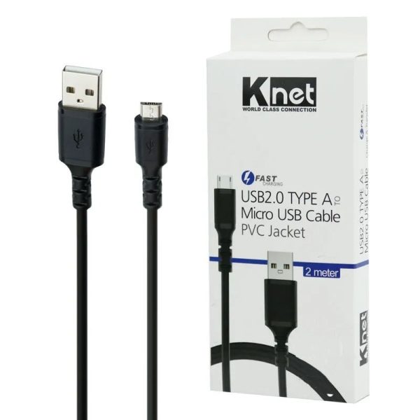 کابل 2M MICRO ساده KNET پک آبی