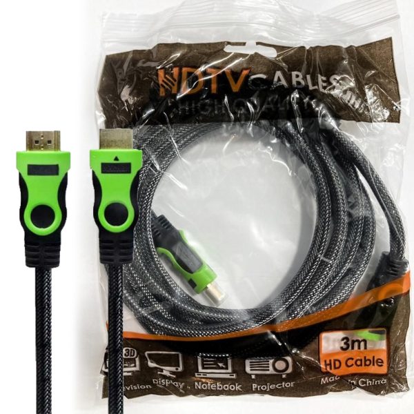 کابل 3M HDMI زرهی سوکت سبز