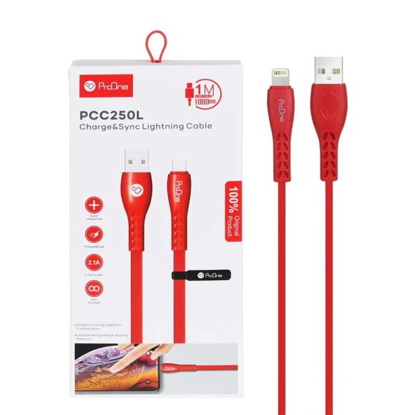 کابل IPHONE قرمز PROONE PCC250L