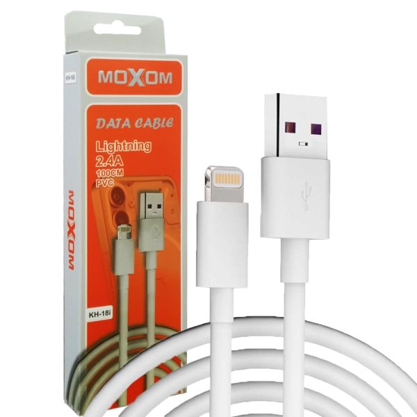 کابل KH-18 IPHONE سفید MOXOM