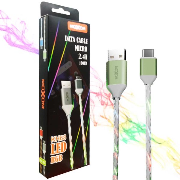 کابل MOXOM KH-68 LED MICRO سبز