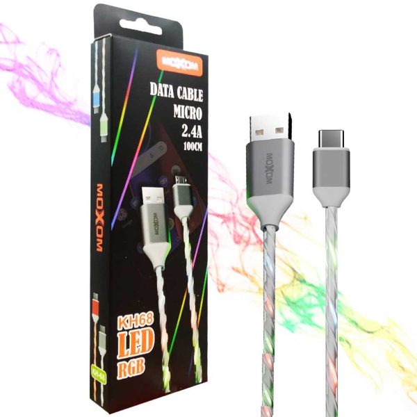 کابل MOXOM KH-68 LED MICRO سفید