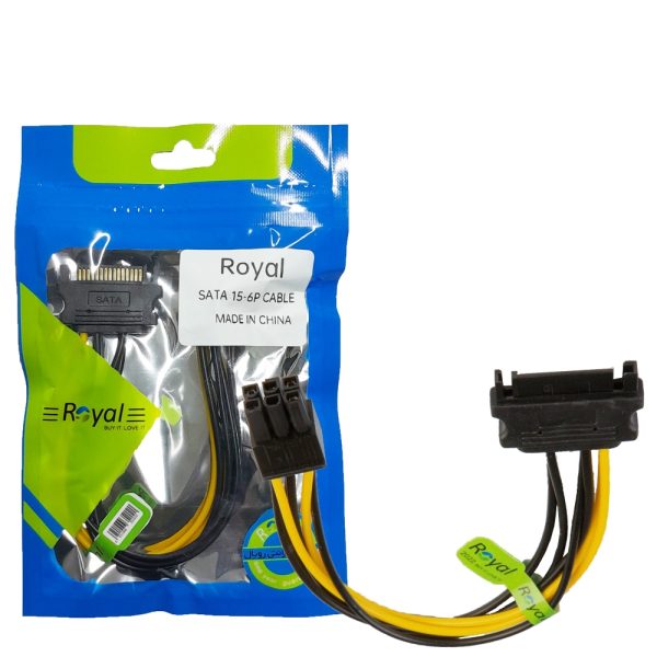 کابل برق رویال گرافیک ROYAL 6PIN to SATA