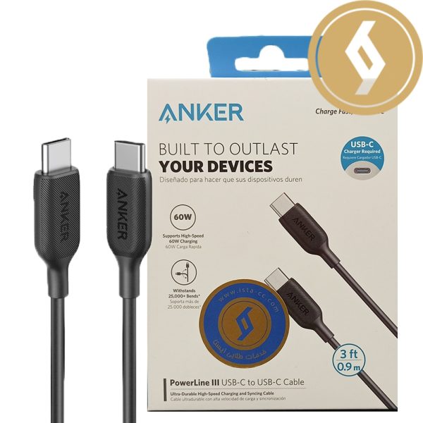 کابل شارژ انکر ANKER A8852H11 60W TYPE-C مشکی