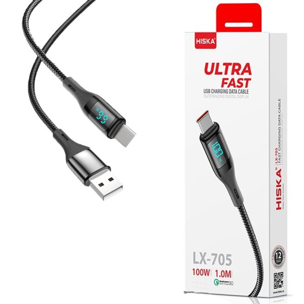 کابل شارژ هیسکا HISKA 100W LX-705 TYPE-C