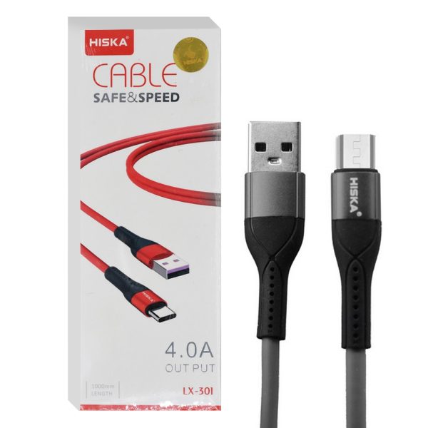 کابل شارژ هیسکا HISKA LX301 1M طوسی MICRO
