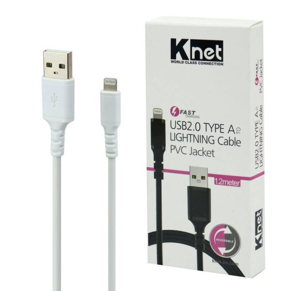 کابل شارژ کی نت K-NET 1.2M IPHONE پک بنفش